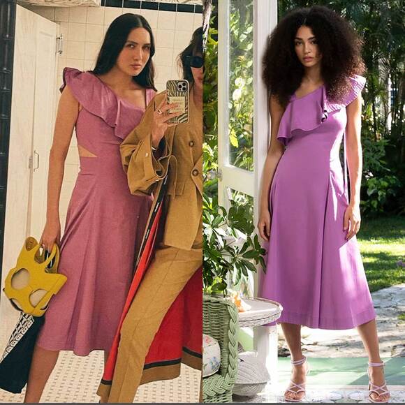 VERONICA BEARD NWT Beilla One Shoulder Maxi Dress in Vivid Orchid Size 12 - Picture 2 of 16